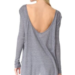 Free People Incredible Tee Gray NWOT High Low hem